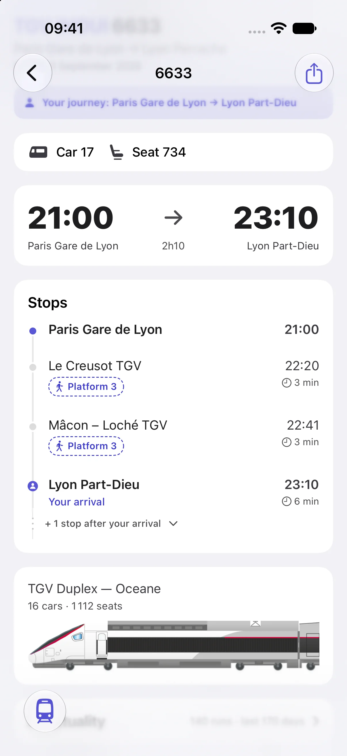A Paris - Montpellier journey in Trayn